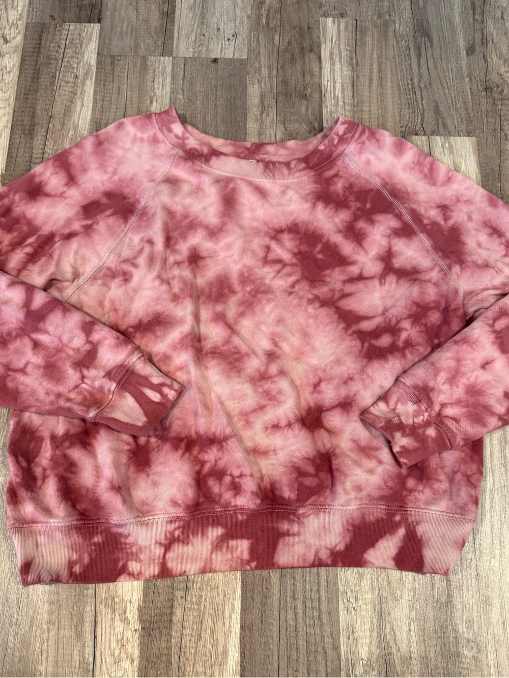Old Navy Pink Tie-Dye Raglan Crewneck Sweatshirt